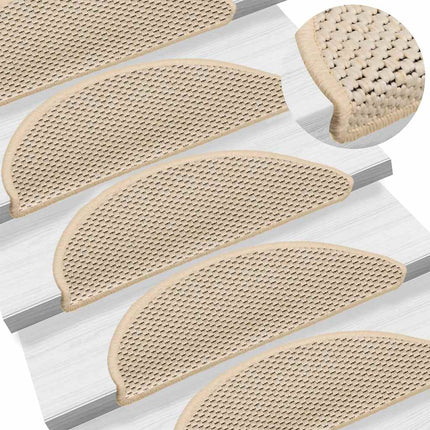 Trappmattor självhäftande sisal-look 30 st 56x17x3 cm berber