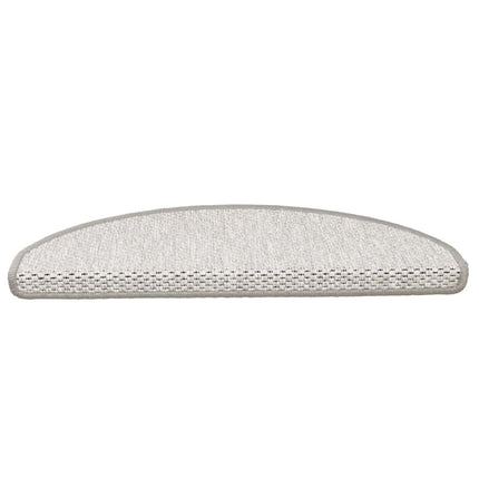 Trappmattor självhäftande sisal-look 30 st 65x21x4 cm platina