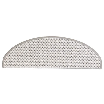 Trappmattor självhäftande sisal-look 30 st 65x21x4 cm platina