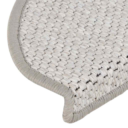 Trappmattor självhäftande sisal-look 30 st 65x21x4 cm platina