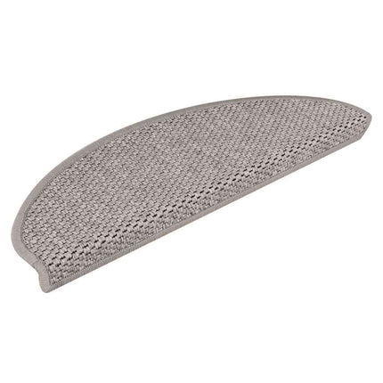 Trappmattor självhäftande sisal-look 30 st 65x21x4 cm silver