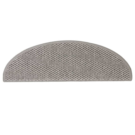 Trappmattor självhäftande sisal-look 30 st 65x21x4 cm silver