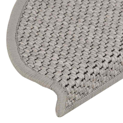 Trappmattor självhäftande sisal-look 30 st 65x21x4 cm silver