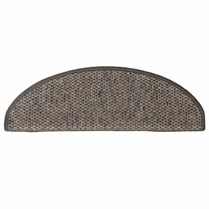 Trappmattor självhäftande sisal-look 30 st 65x21x4 cm gråbeige