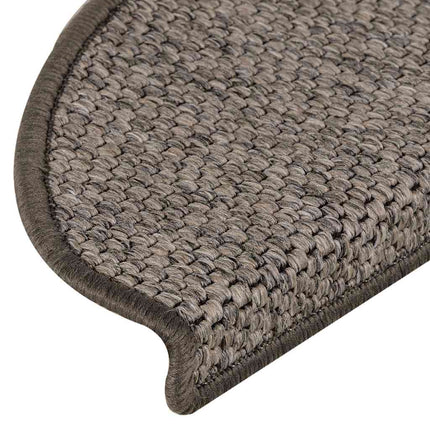 Trappmattor självhäftande sisal-look 30 st 65x21x4 cm gråbeige