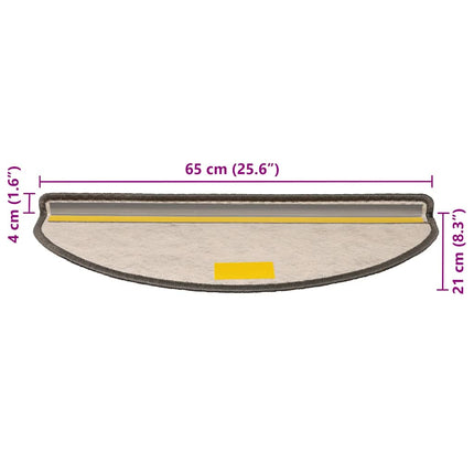Trappmattor självhäftande sisal-look 30 st 65x21x4 cm gråbeige