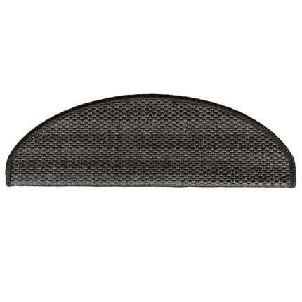 Trappmattor självhäftande sisal-look 30 st 65x21x4 cm antracit