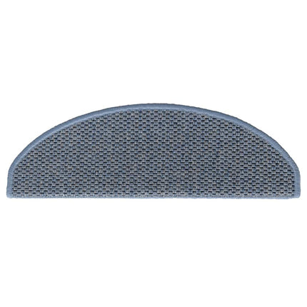 Trappmattor självhäftande sisal-look 30 st 65x21x4 cm blå