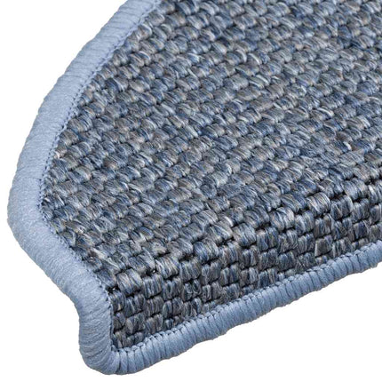 Trappmattor självhäftande sisal-look 30 st 65x21x4 cm blå