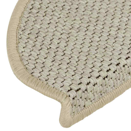 Trappmattor självhäftande sisal-look 30 st 65x21x4 cm ljusgrön