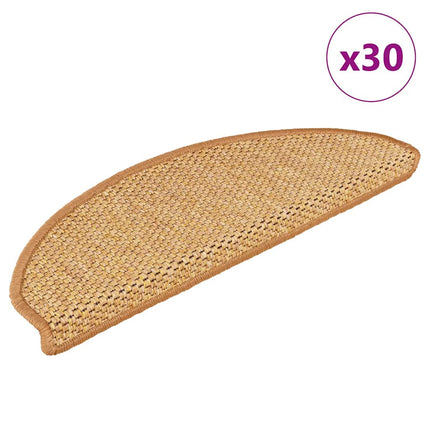 Trappmattor självhäftande sisal-look 30 st 65x21x4 cm sisal