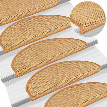 Trappmattor självhäftande sisal-look 30 st 65x21x4 cm sisal