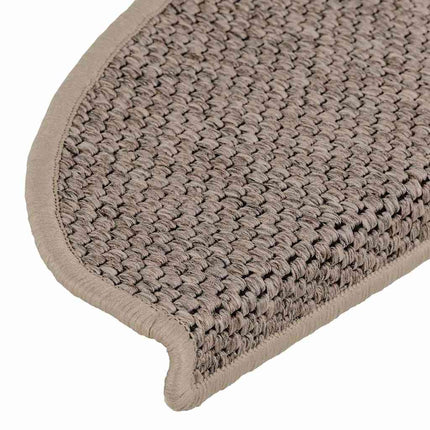 Trappmattor självhäftande sisal-look 30 st 65x21x4 cm mörkbeige