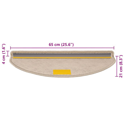 Trappmattor självhäftande sisal-look 30 st 65x21x4 cm mörkbeige