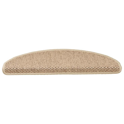 Trappmattor självhäftande sisal-look 30 st 65x21x4 cm sand
