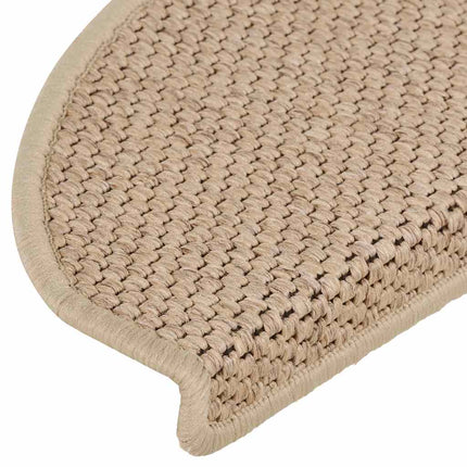 Trappmattor självhäftande sisal-look 30 st 65x21x4 cm sand
