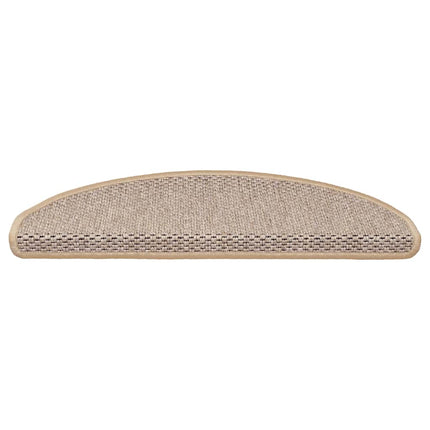 Trappmattor självhäftande sisal-look 30 st 65x21x4 cm ljusbeige