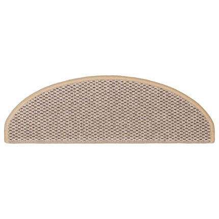 Trappmattor självhäftande sisal-look 30 st 65x21x4 cm ljusbeige