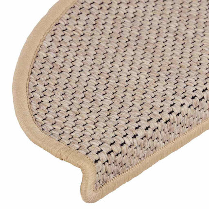 Trappmattor självhäftande sisal-look 30 st 65x21x4 cm ljusbeige