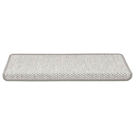 Trappmattor självhäftande sisal-look 30 st 65x21x4 cm platina