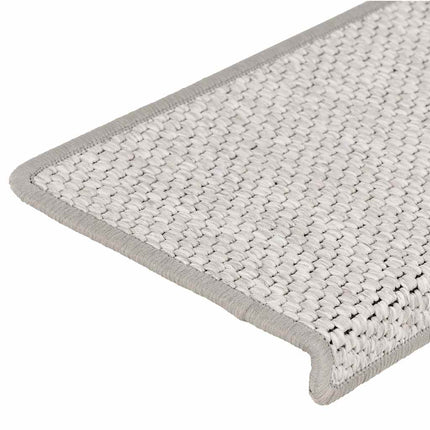Trappmattor självhäftande sisal-look 30 st 65x21x4 cm platina