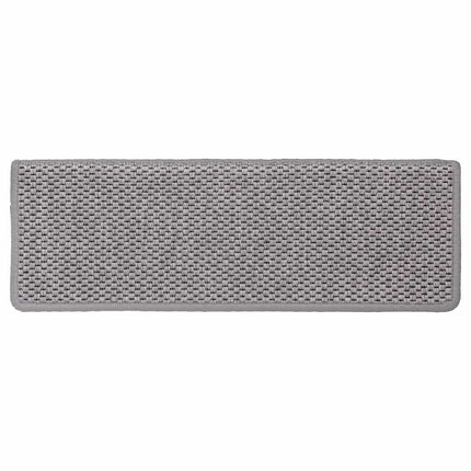 Trappmattor självhäftande sisal-look 30 st 65x21x4 cm silver
