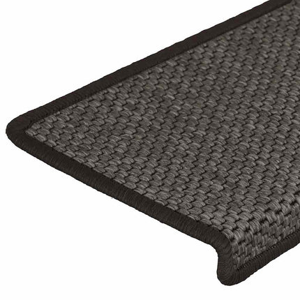 Trappmattor självhäftande sisal-look 30 st 65x21x4 cm antracit