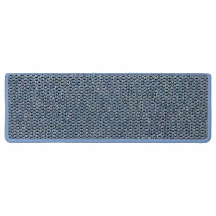 Trappmattor självhäftande sisal-look 30 st 65x21x4 cm blå