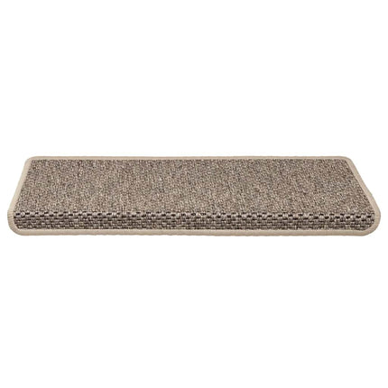 Trappmattor självhäftande sisal-look 30 st 65x21x4 cm mörkbeige
