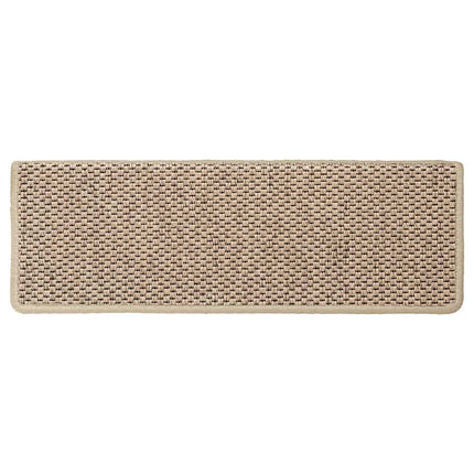 Trappmattor självhäftande sisal-look 30 st 65x21x4 cm sand