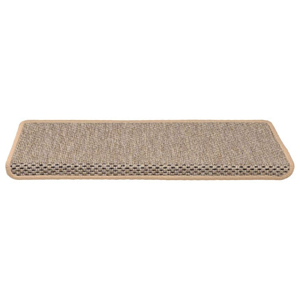 Trappmattor självhäftande sisal-look 30 st 65x21x4 cm ljusbeige