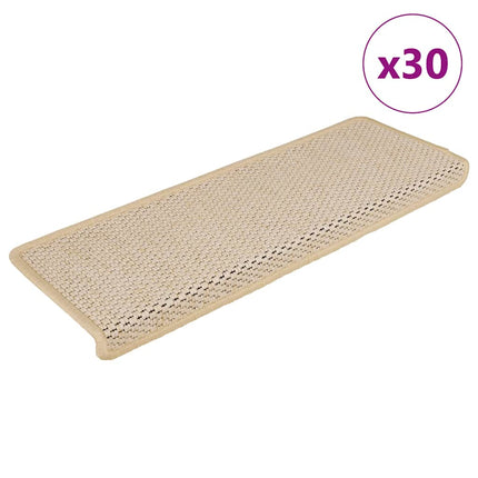 Trappmattor självhäftande sisal-look 30 st 65x21x4 cm Berber