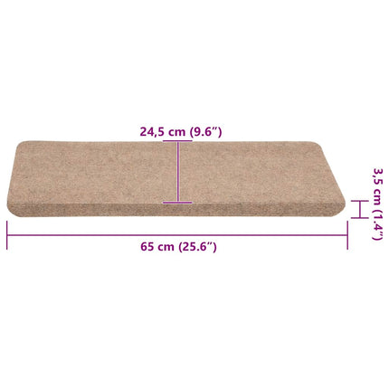 Trappmattor självhäftande 30 st beige 65x24,5x3,5 cm