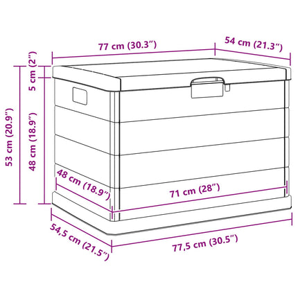 Trädgårdsförvaringslåda Antracit 77,5 x 54,5 x 53 cm Plast