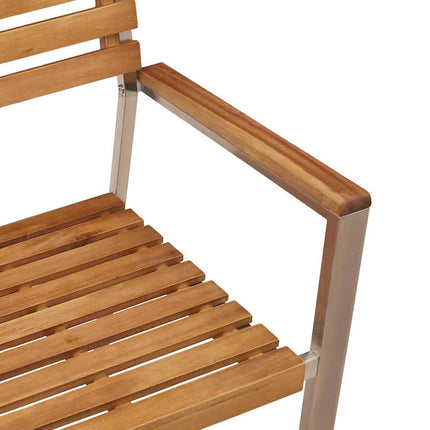Trädgårdsmöbelset 7 pcs Massiv akaciaträ och rostfritt stål