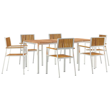 Utomhusmatbord 7 st 180 x 90 x 75 cm