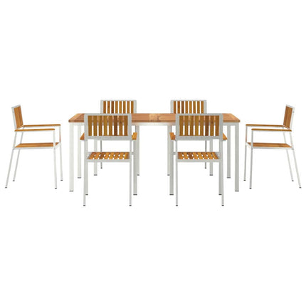 Utomhusmatbord 7 st 180 x 90 x 75 cm
