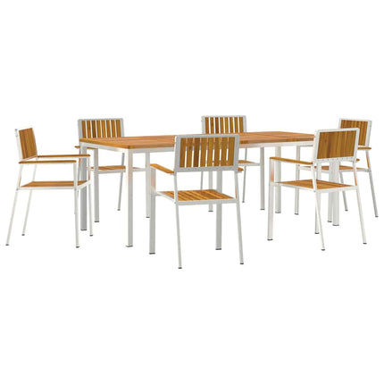 Utomhusmatbord 7 st 200 x 90 x 75 cm