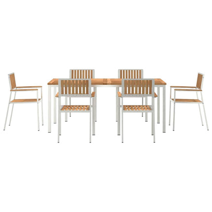 Utomhusmatbord 7 st 180 x 90 x 75 cm
