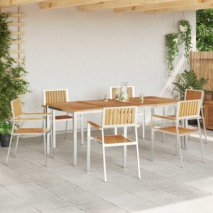 Utomhusmatbord 7 st 200 x 90 x 75 cm