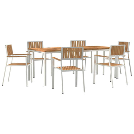 Utomhusmatbord 7 st 200 x 90 x 75 cm