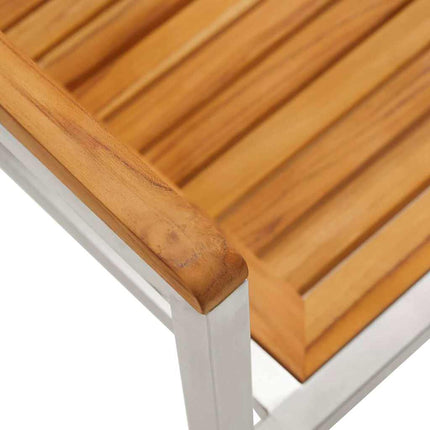 Trädgårdsmöbelset 5 pcs Massiv akaciaträ och rostfritt stål