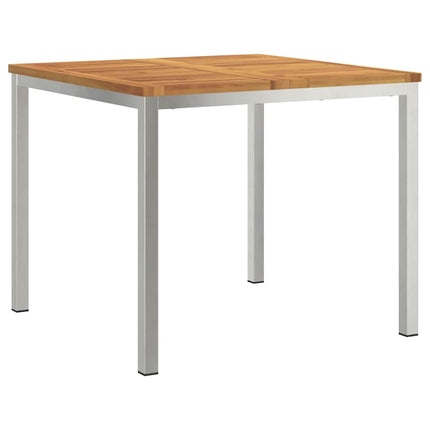 Trädgårdsmöbelset 3 pcs Massiv akaciaträ och rostfritt stål