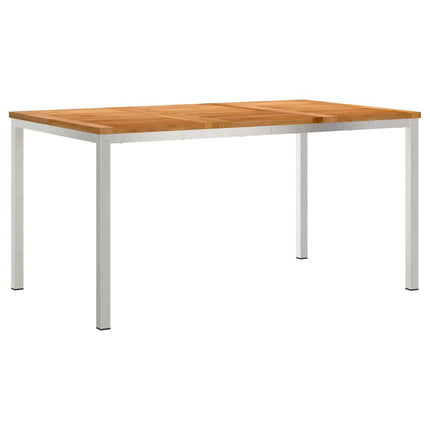 Trädgårdsmöbelset 5 pcs Massivt teakträ och rostfritt stål