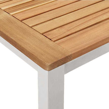 Trädgårdsmöbelset 5 pcs Massivt teakträ och rostfritt stål