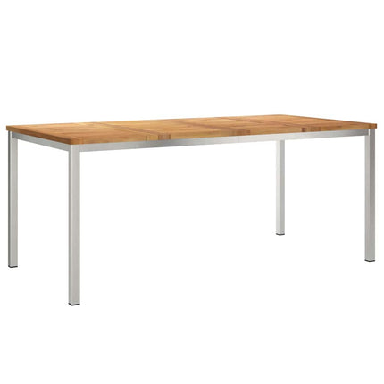 Trädgårdsmöbelset 7 pcs Massivt teakträ och rostfritt stål