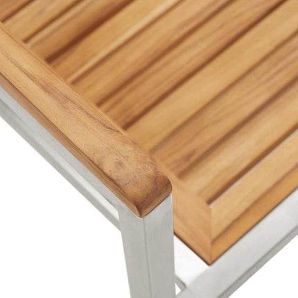 Trädgårdsmöbelset 7 pcs Massivt teakträ och rostfritt stål