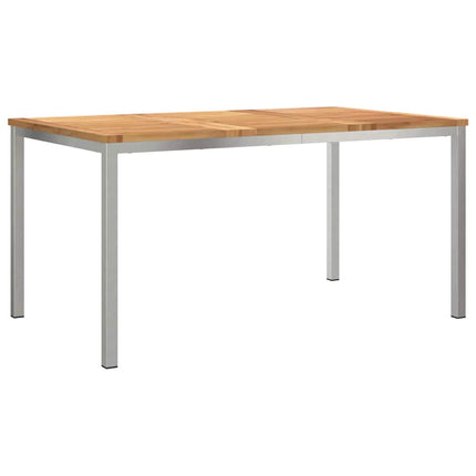 Trädgårdsmöbelset 5 pcs Massivt teakträ och rostfritt stål