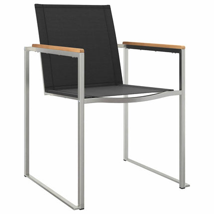 Trädgårdsmöbelset 5 pcs Massivt teakträ och rostfritt stål