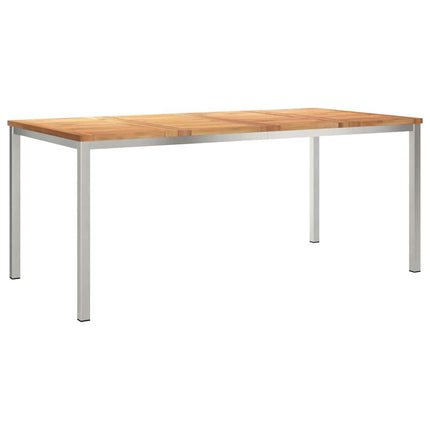 Trädgårdsmöbelset 7 pcs Massivt teakträ och rostfritt stål